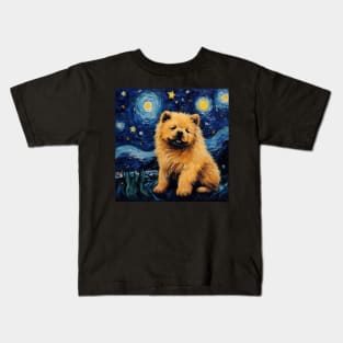 Chow Chow Puppy by Vincent Van Goh Kids T-Shirt